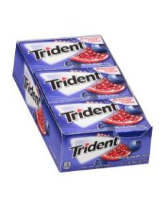Trident Sugar-Free Wild Blueberry Twist Gum, 14 Pieces Per Packs, Box Of 12 Packs