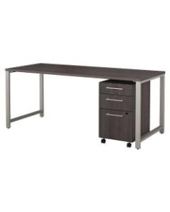 Bush Business Furniture 400 Series Table Desk with 3 Drawer Mobile File Cabinet, 72inW x 30inD, Storm Gray, Standard Delivery