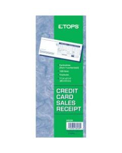 TOPS Credit Card Sales Slip Forms - 15 lb - 3 Part - Carbonless Copy - 3 1/4in x 7 7/8in Sheet Size - White Sheet(s) - Blue Print Color - Paper - 100 / Pack