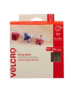 VELCRO Brand STICKY BACK Tape Roll, 3/4in x 15ft, White