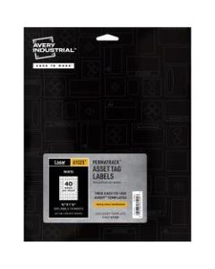 Avery PermaTrack Asset Tag Label - Permanent Adhesive - Rectangle - Laser - White - Film - 40 / Sheet - 8 Total Sheets - 320 Total Label(s) - 5