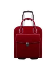 McKlein Uptown Vertical Wheeled Briefcase with 15in Laptop Pocket, Red