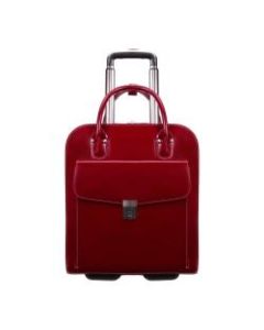 McKlein Uptown Vertical Wheeled Briefcase with 15in Laptop Pocket, Red