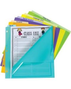 C-Line Bright Pocket Vertical Tab Index Dividers - 5 Write-on Tab(s) - 5 Tab(s)/Set - Letter - 8 1/2in Width x 11in Length - 3 Hole Punched - Green Polypropylene, Orange, Purple, Yellow, Turquoise Divider - 5 / Set