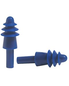 Fusion Multiple-Use Earplug, Thermoplastic Elastomer,Blue/White, Corded