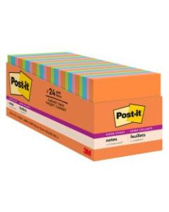 Post-it Notes Super Sticky Notes, 3in x 3in, Rio de Janeiro Collection, Pack Of 24 Pads