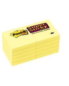 Post-it Super Sticky Notes, 2in x 2in, Canary Yellow, Pack Of 10 Pads