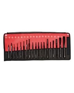 19 Piece Punch & Chisel Kits, Pointed; Round, English, Pouch