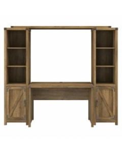 Kathy Ireland Home by Bush Furniture Cottage Grove 48inW Farmhouse Writing Desk with Bookshelves, Reclaimed Pine, Standard Delivery
