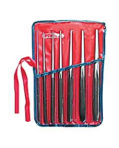 Drift Punch Sets, Round, English, Kit Pouch; 7 Punches, 10 in