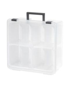 IRIS Divided Craft Bin, 15-1/4in x 15-1/8in x 6-3/4in, Clear