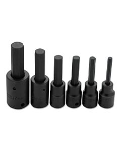 PROTO 6-Piece Torqueplus Metric Hex Bit Impact Socket Set, 1/2in Drive