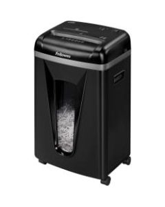 Fellowes Microshred 450M Micro-Cut 9-Sheet Shredder, 22-1/4inH x 13-13/16inW x 10-1/4inD, Black/Gray