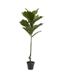 Nearly Natural 4ftH Fiddle Leaf Tree With Pot, Green/Black