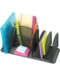Safco Onyx Deluxe Steel Desktop Organizer, 12 5/8inH x 4 5/16inW x 4 5/16inD, Black