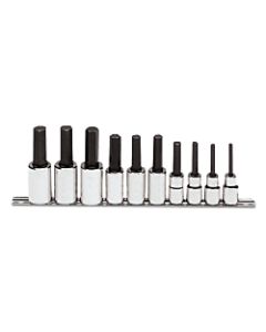 PROTO 10-Piece Hex-Bit Socket Set, Metric, 1/2in Drive, 6mm to 19mm