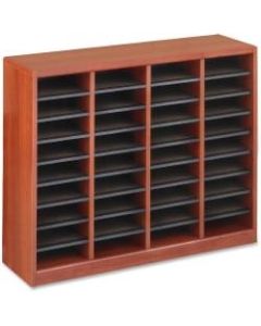 Safco E-Z Stor Light Wood Literature Organizers - 750 x Sheet - 36 Compartment(s) - Compartment Size 3in x 9in x 11in - 32.5in Height x 40in Width x 11.8in Depth - 80% - Cherry - Fiberboard, Hardboard, Wood - 1 / Each