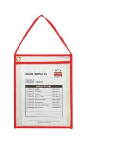 C-Line Hanging Strap Shop Ticket Holder - Support 9in x 12in Media - 15 / Box - Red, Clear