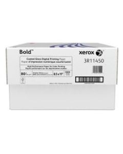 Xerox Bold Digital Coated Gloss Printing Paper, Letter Size (8 1/2in x 11in), 94 (U.S.) Brightness, 80 Lb Text (120 gsm), FSC Certified, 500 Sheets Per Ream, Case Of 6 Reams