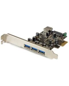 StarTech.com 4 Port PCI Express USB 3.0 Card - 3 External and 1 Internal - Add four USB 3.0 ports - three external and one internal port - to your computer - 4 Port PCIe USB 3.0 Card