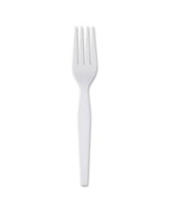 Dixie Heavyweight Disposable Forks Grab-N-Go by GP Pro - 100 / Box - 1000 Piece(s) - 1000/Carton - 1000 x Fork - Polystyrene - White