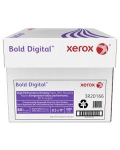 Xerox Bold Digital Printing Paper, Letter Size (8 1/2in x 11in), 98 (U.S.) Brightness, 80 Lb Cover (216 gsm), 30% Recycled, FSCCertified, 250 Sheets Per Ream, Case Of 8 Reams