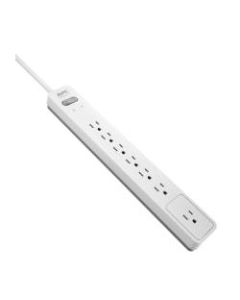APC Essential SurgeArrest 7-Outlet Surge Protector, 6ft Cord, White/Gray, PE76WG
