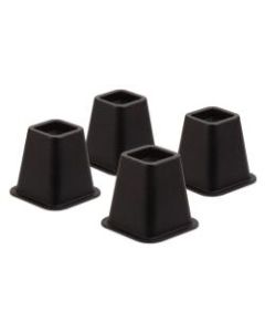 Honey-Can-Do Square Bed Risers, 2.75ft" W x 2.75ft" L x 5.75ft" H,  Black (Set of 4)