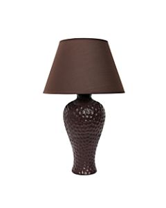 Simple Designs Curvy Ceramic Table Lamp, 19 1/2inH, Brown Shade/Brown Base