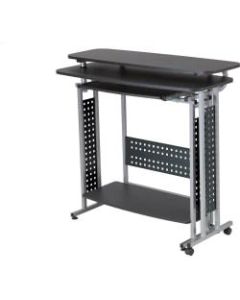 Safco Scoot Standing Height Desk - Box 2 of 2 - Laminated Rectangle, Black Top - 47.25in Table Top Width x 20in Table Top Depth - 43.25in Height - Assembly Required