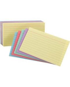 Office Depot Brand Index Cards, Ruled, 5in x 8in, Assorted Colors, Pack Of 100