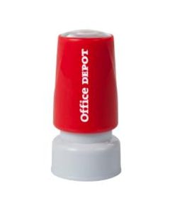 Office Depot Brand Pre-Inked Message Stamp, Smiley, Red