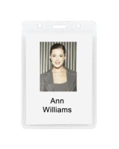 Office Depot Brand Plastic Badge Holders, 2 1/2in x 3 1/4in, Vertical, Pack Of 12