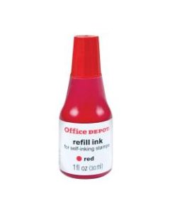 Office Depot Brand Self-Inking Refill Ink, 1 Oz, Red