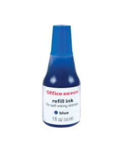 Office Depot Brand Self-Inking Refill Ink, 1 Oz, Blue