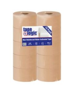 Tape Logic Water-Activated Packing Tape, 3in Core, 3in x 200 Yd., Kraft, Case Of 10