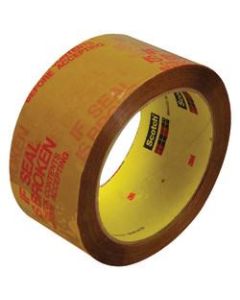 3M 3732 Preprinted Carton Sealing Tape, 3in Core, 2in x 55 Yd., Tan/Red, Case Of 36