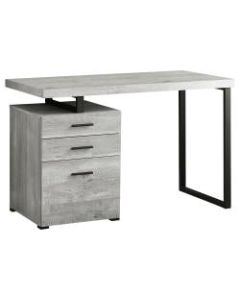 Monarch Specialties Computer Desk With 3 Drawers, Gray Woodgrain/Black