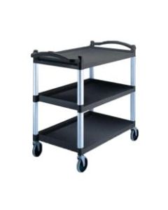 Cambro 3-Tier Utility Cart, 37-1/2inH x 21-1/4inW x 40inD, Black