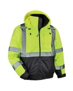 Ergodyne GloWear 8377 Type-R Class 3 Quilted Bomber Jacket, XX-Large, Lime