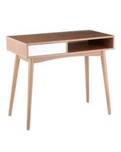 LumiSource Harvey 48inW Desk, White/Natural