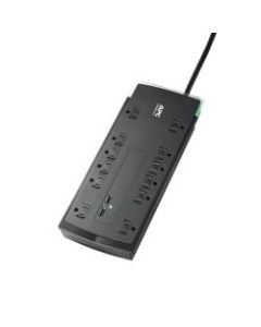 APC Performance SurgeArrest 12-Outlet And 2 USB Surge Protector, 6ft Cord, Black, P12U2