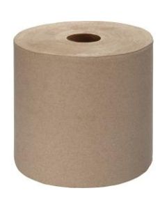 Genuine Joe Embossed Hardwound 1-Ply Paper Towels, Kraft, Pack Of 6 Rolls
