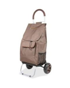 dbest Shopping Trolley Dolly - 110 lb Capacity - x 16in Width x 13in Depth x 38in Height - Aluminum Frame - Brown - 1 Each