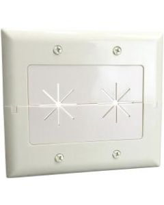 DataComm 45-0027-LA 2-Gang Split Plate with Flexible Opening (Light Almond) - 2-gang - Light Almond