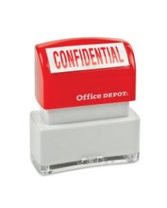 Office Depot Brand Pre-Inked Message Stamp, "Confidential", Red