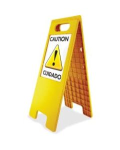U.S. Stamp & Sign Customizable Floor Tent Sign, 25 1/2in x 10 1/2in, Yellow