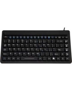 DSI WATERPROOF IP68 MINI USB SILICONE AND WASHABLE KEYBOARD - Cable Connectivity - USB Interface - 86 Key - Windows, PC - Black