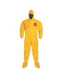 DuPont Tychem 2000 Tyvek Coveralls With Attached Hood And Socks, 3XL, Yellow, Pack Of 12