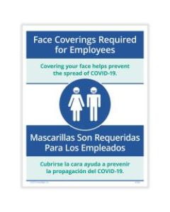 ComplyRight Coronavirus And Health Safety Posting Notice, Face Coverings Required For Employees, English, 8-1/2in x 11in